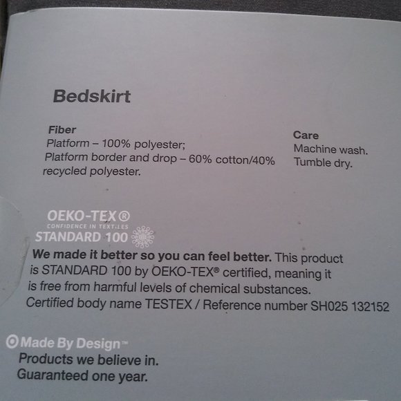 Made by Design Bed Skirt (TWIN, Dark Gray) - Picture 6 of 8